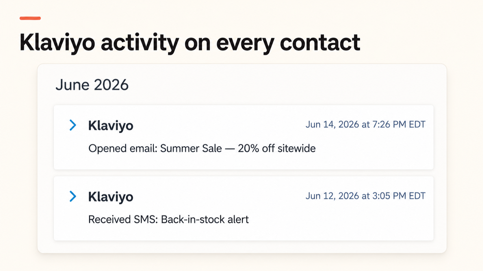 klaviyo data in hubspot